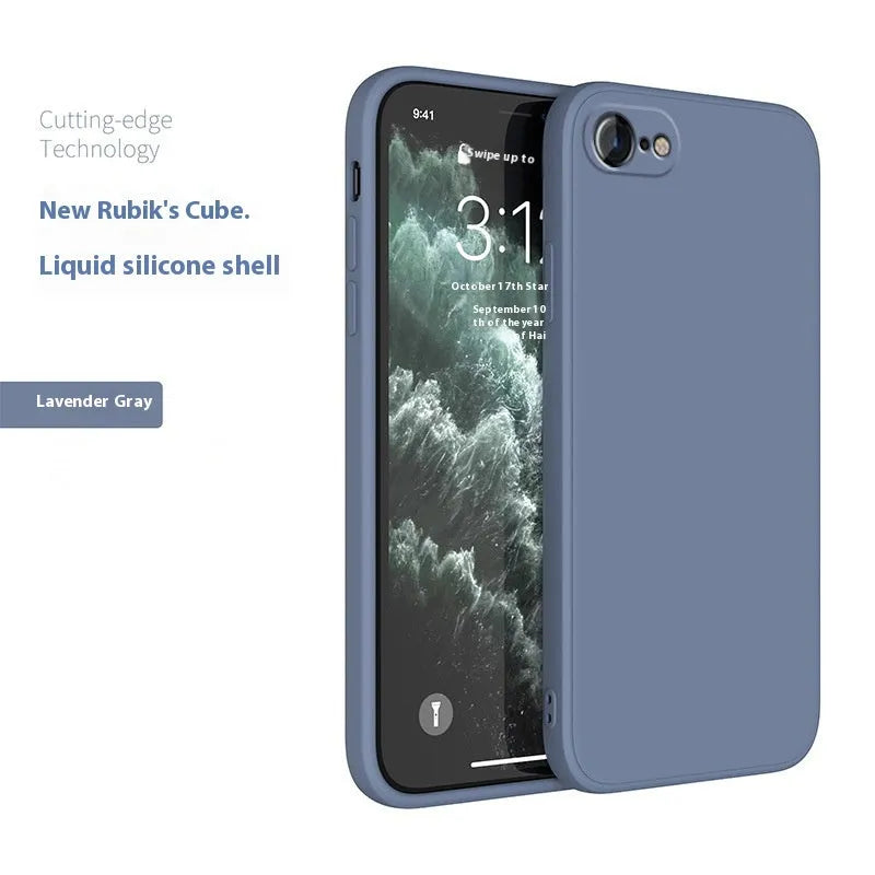 Straight cube liquid silicone phone case in antique white for iPhone 7, 8, 8 Plus, and SE 2nd Generation