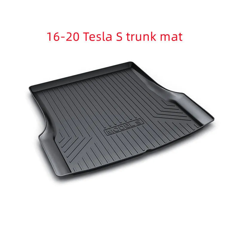 Tesla rubber car floor mat with TPE footrest section for Model 3, Y, S, and X vehicles