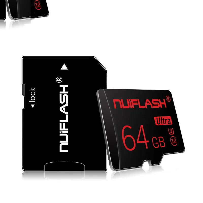 64GB Class 10 high speed micro SD memory card with adapter and write protection switch