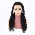 Solid colour human hair wig with half lace front cap, shown in long length