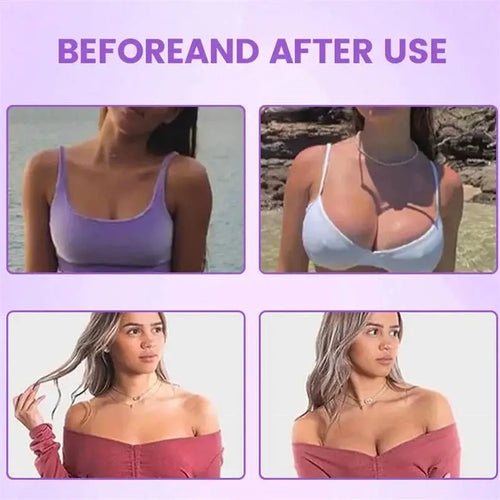 Beige self-adhesive silicone breast enhancement chest patch pair for body tightening