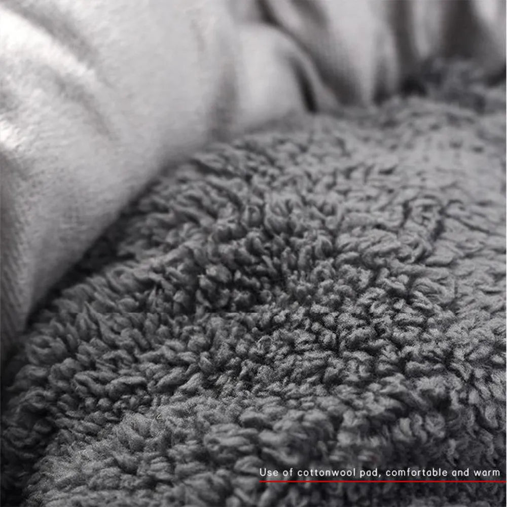Grey round plush pet bed with removable pillow for small dogs and cats