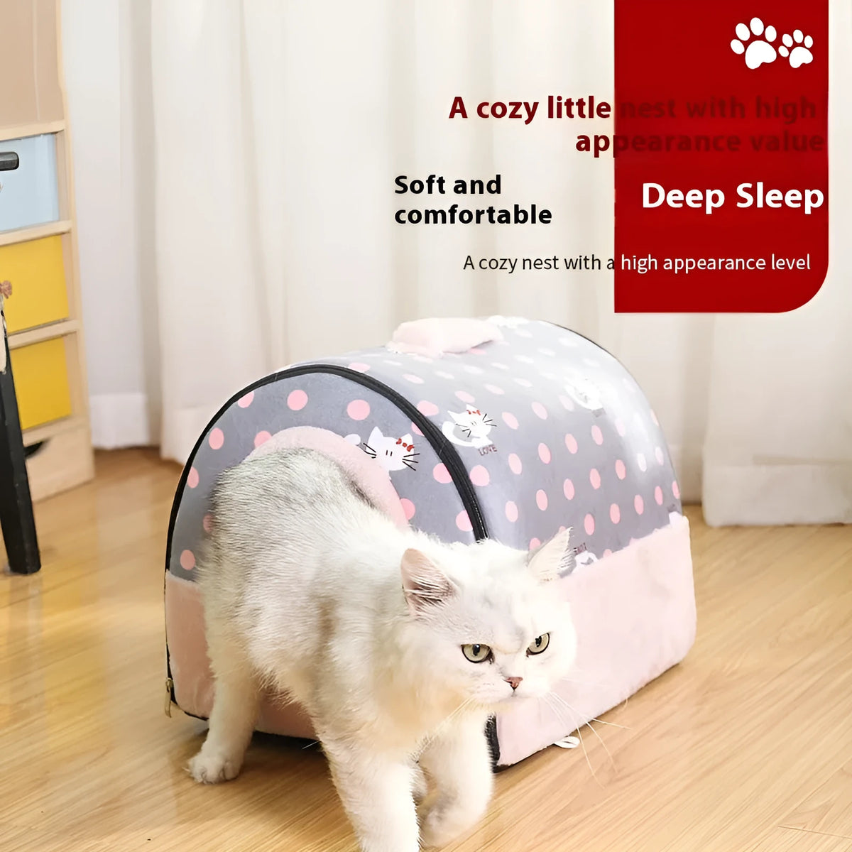 Universal cloth pet bed for dogs and cats, removable washable cover, S M L sizes, six colour options