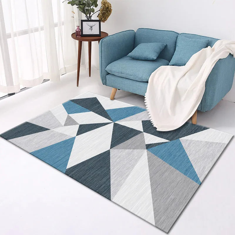 Home crystal velvet carpet in rectangular shape with machine-woven polyester surface and multiple size options