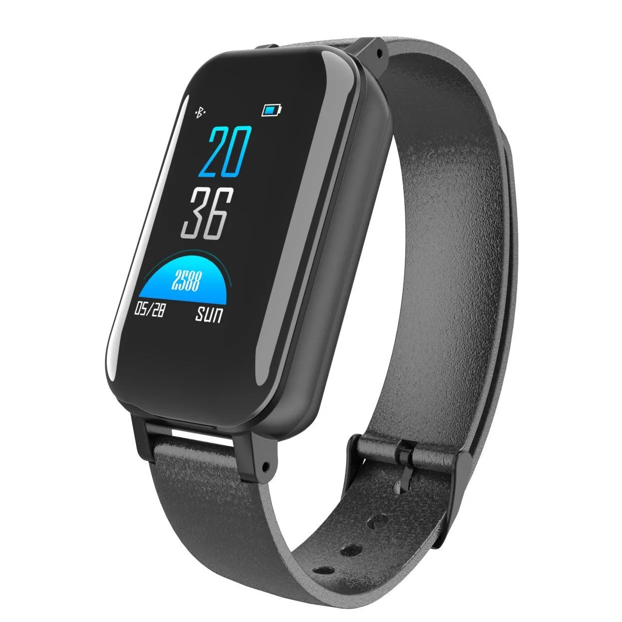 Intelligent environment smartwatch band in black with life waterproof design, 250mm length