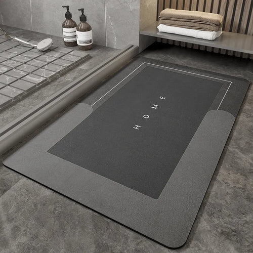 Blended fabric bathroom floor mat in oval and rectangle styles showing Lake Baikal colour options