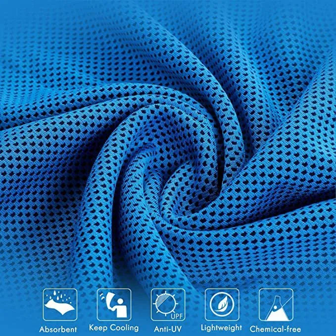 Polyester cooling towel for mountaineering with rounded corners 30x90cm in multiple colours