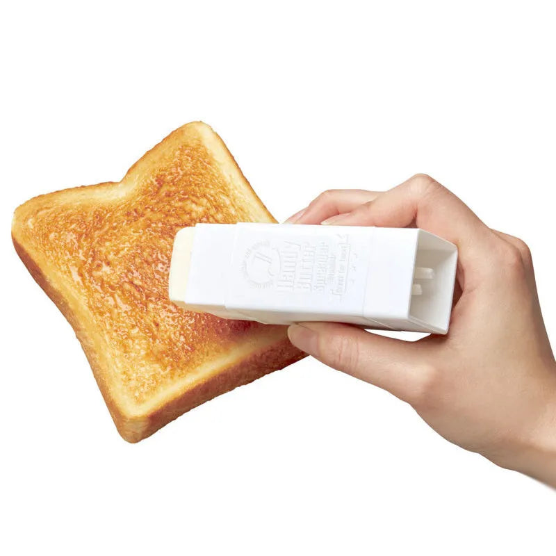 White butter applicator box with 6x6x3cm butter stick, polypropylene storage container for kitchen baking.