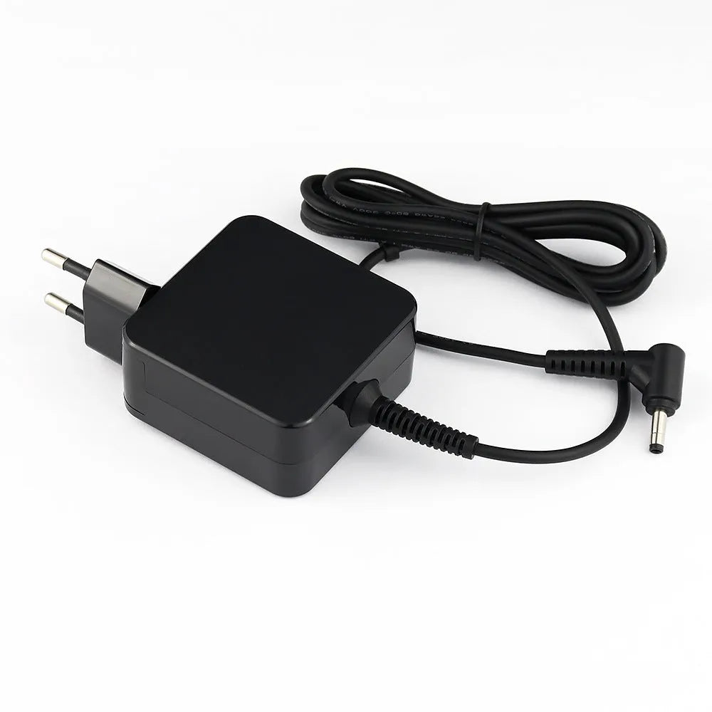 Black 45W laptop power adapter with US plug and charging cable