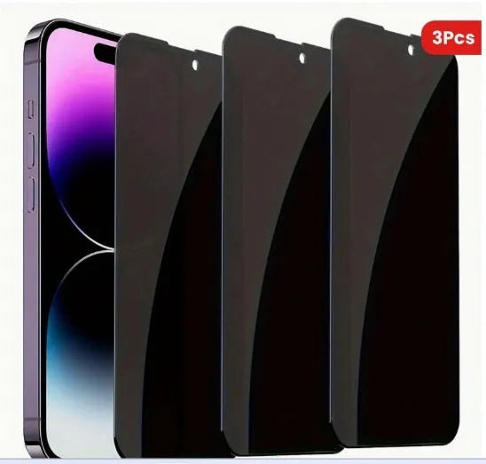 Tempered glass anti-peep screen protector for Apple iPhone 17 series with dustproof layer and no border