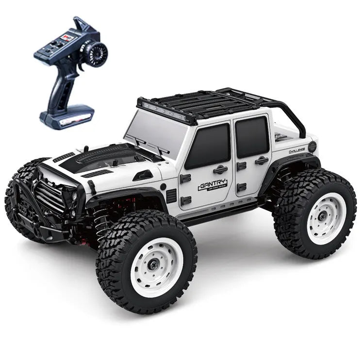 1:16 scale Jeep remote control toy car in white or black plastic with handle-style wireless controller