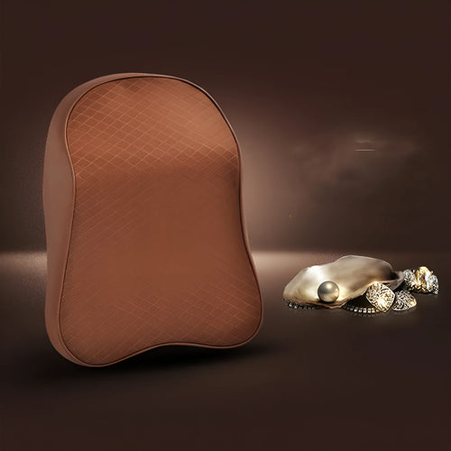 Car seat headrest cushion with memory cotton filler and polyester cover in beige colour