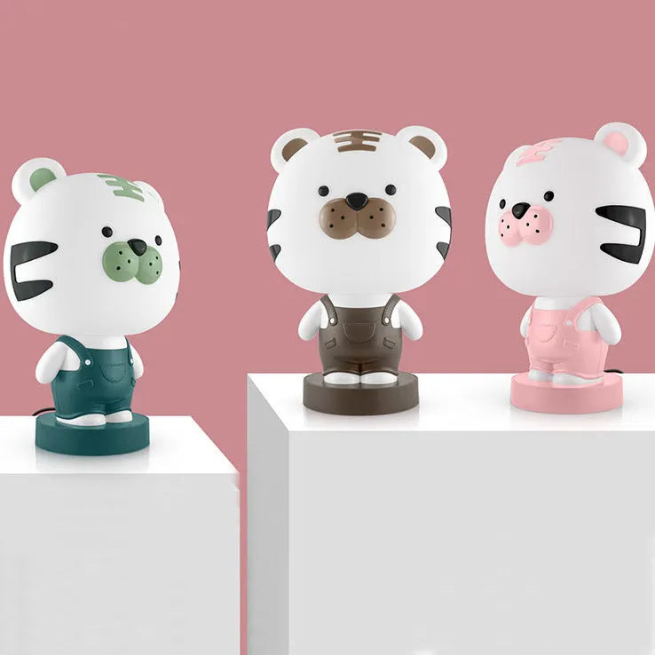Cartoon animal table lamp with LED light source in Bear, Cattle, Rabbit, or Tiger design