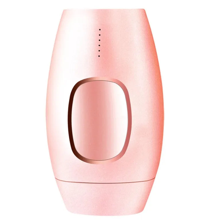 Black laser hair removal device with UK plug and control buttons, suitable for home use on face and body