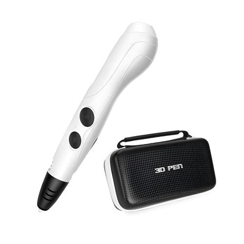 White 3D printing pen with USB cable and PLA filament roll for creative drawing