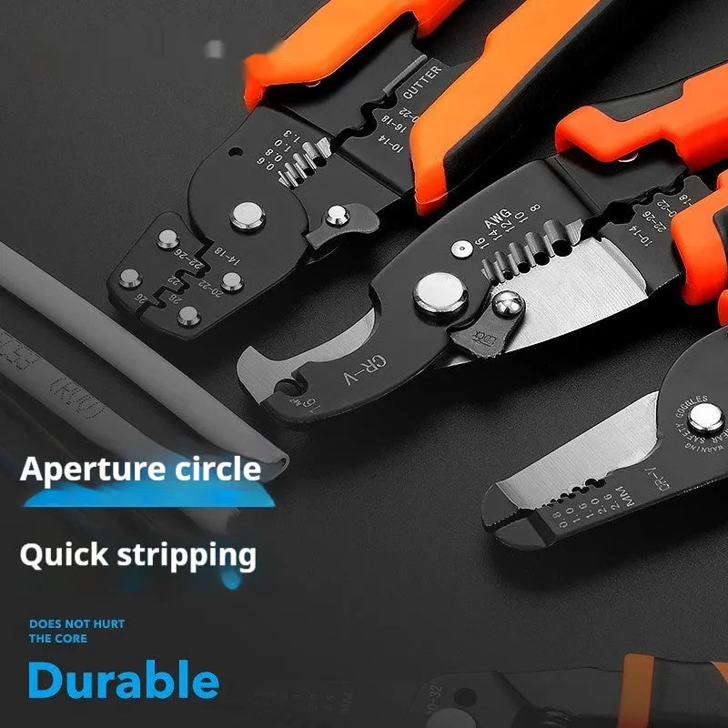Automatic wire stripping pliers tool made from steel for electricians