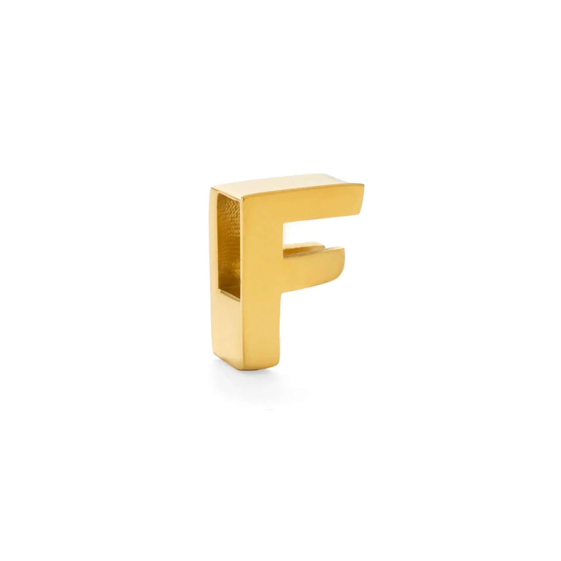 Gold electroplated titanium steel necklace with letter pendant on matching chain