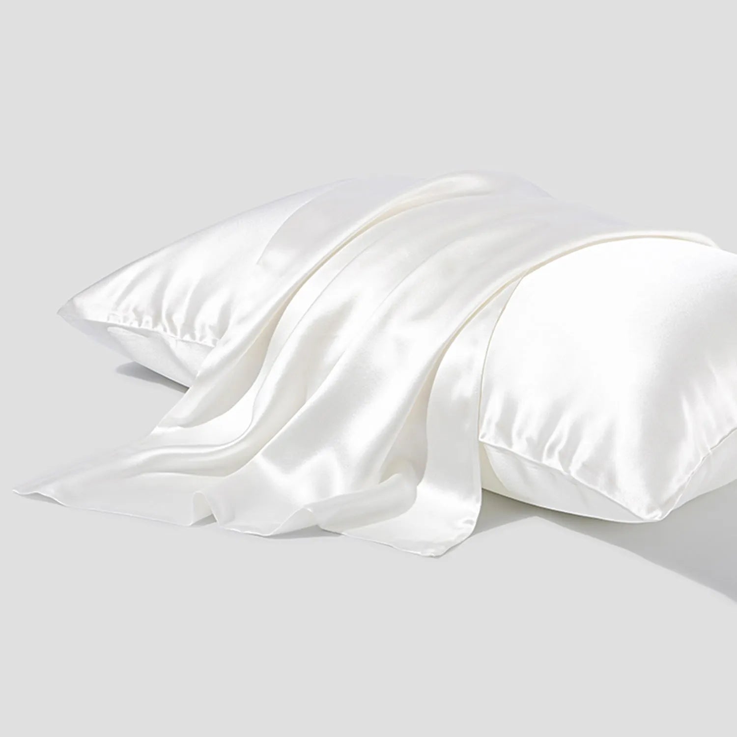 Mulberry silk pillowcase with envelope closure in dark gray colour showing secure flap design
