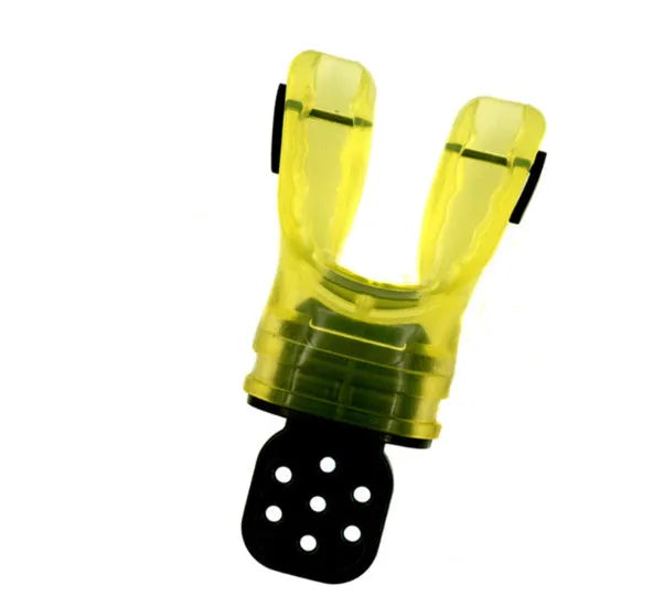 Edible silicone diving mouthpiece, 110mm long, shown in various colours including transparent and solid options.