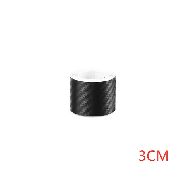 3D carbon fibre roll bumper sticker for car door sill protection in multiple width sizes