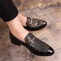 British casual shoes for men, microfiber upper, solid colour, mid heel, black