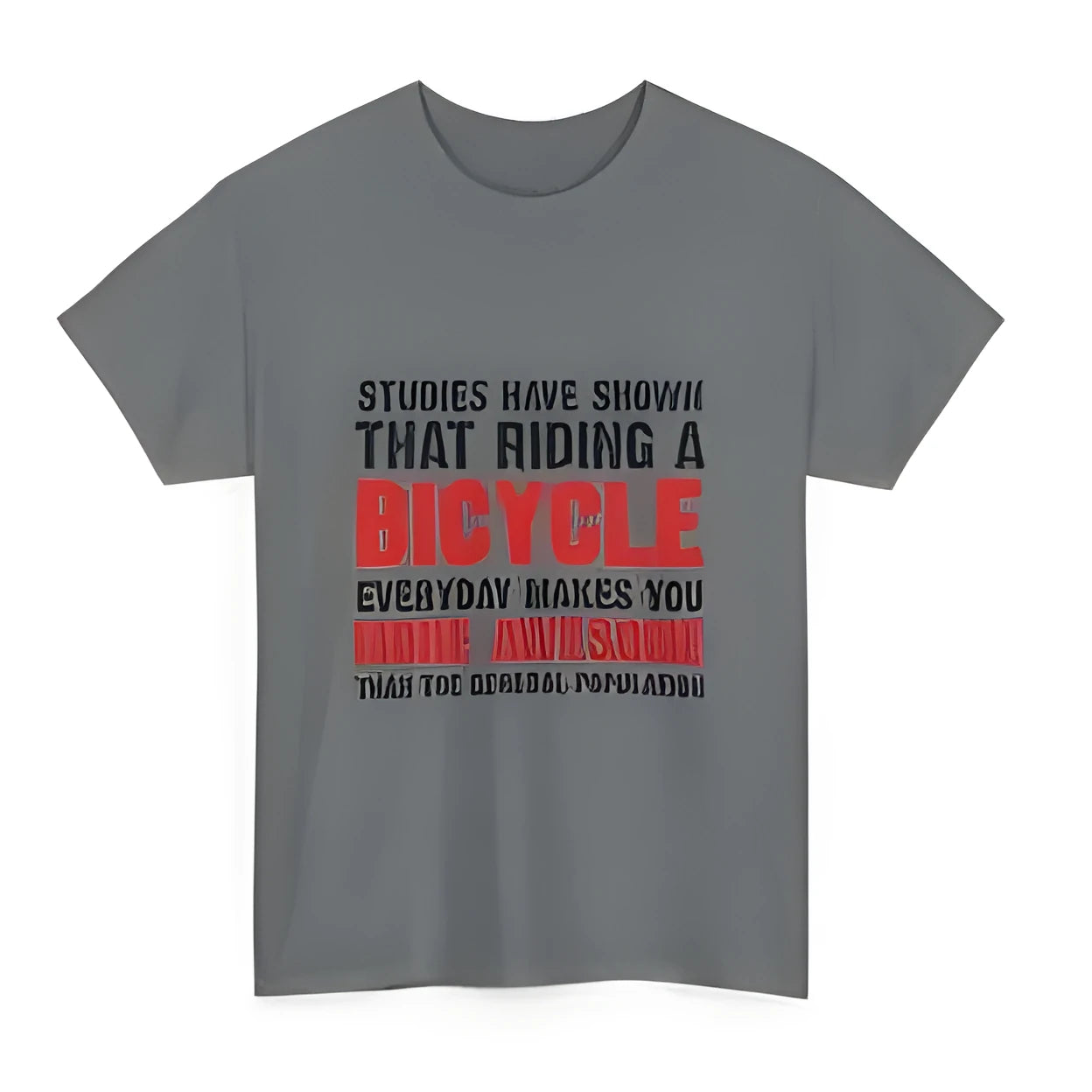 Women's grey cotton short sleeve t-shirt with printing pattern showing front view