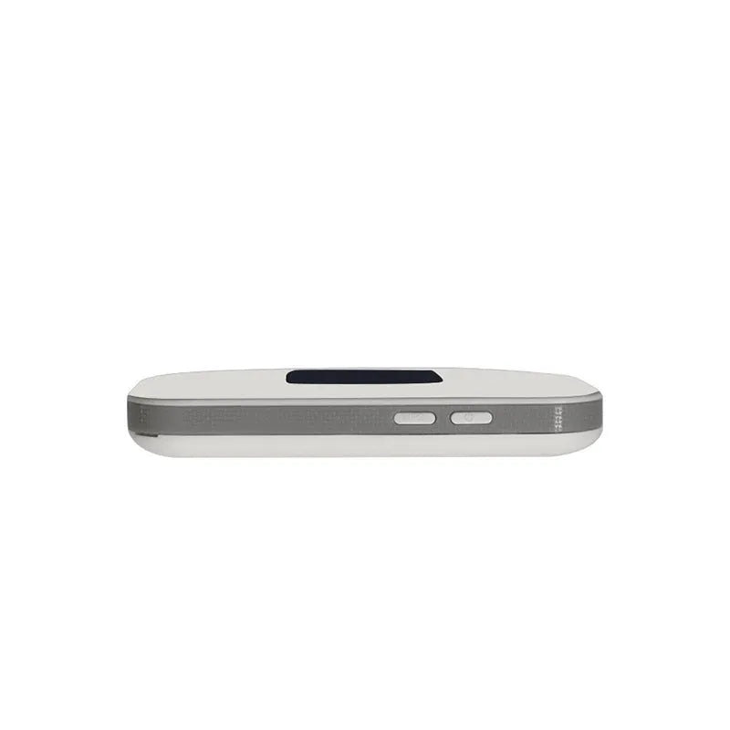 White plastic portable wireless router for car and mobile 4G 3G network with dimensions 9.8x5.3x0.8 cm