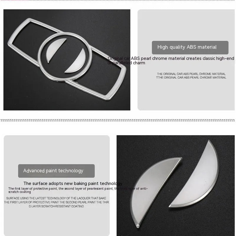 Silver ABS decorative strip for BMW 5 Series headlight switch frame interior modification
