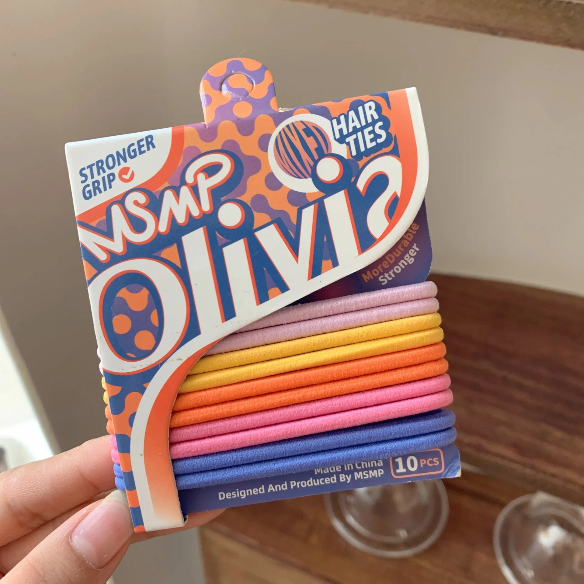 Candy colour braided elastic hair bands for ponytails and braids without metal closures
