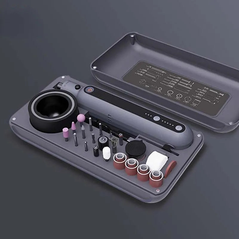 Mini electric polishing and cutting machine set with lithium battery and five-speed adjustment