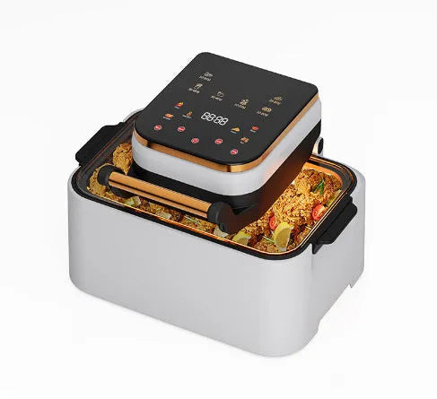 Smart Loop Air Fryer flip electric oven 12L capacity black plastic body with display and control panel on countertop