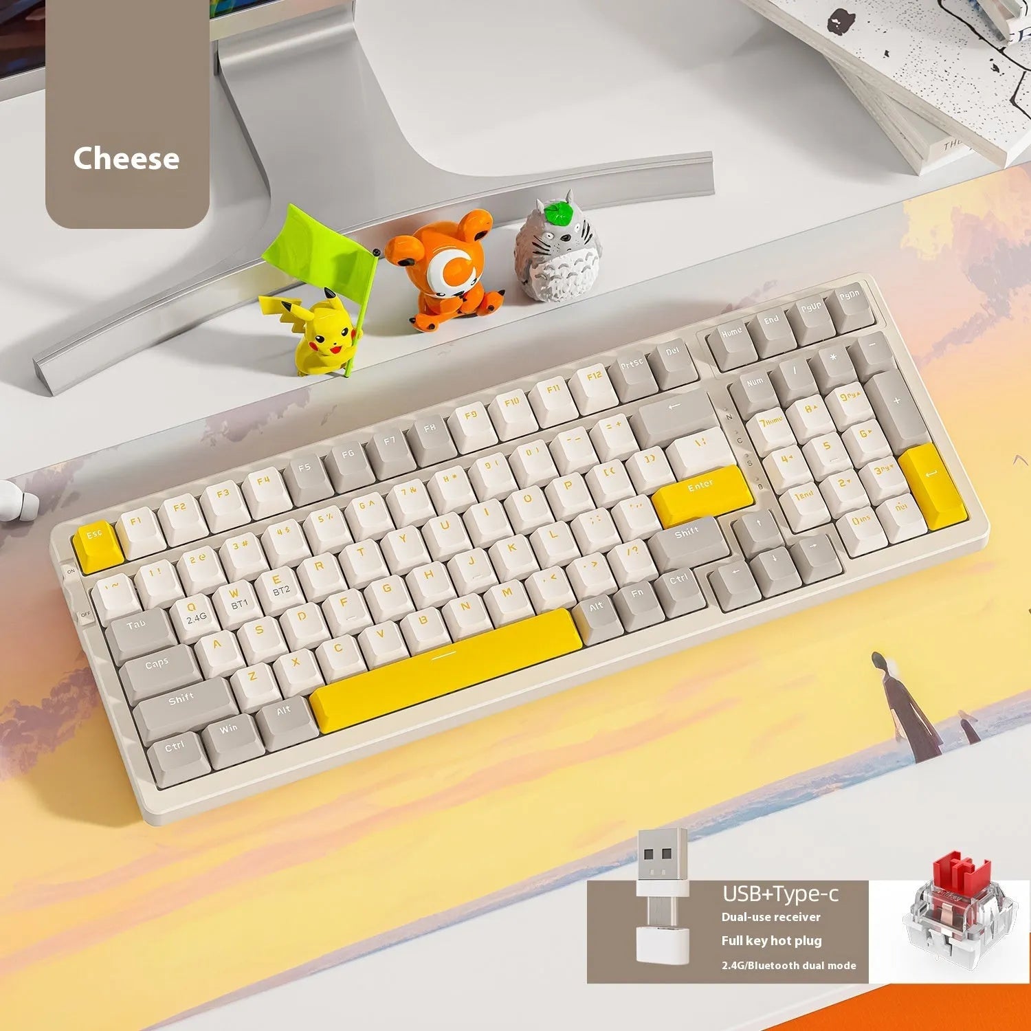 Free Wolf K96 Bluetooth dual-mode hot-swap mechanical keyboard in a choice of four colour-themed versions with RGB lighting.