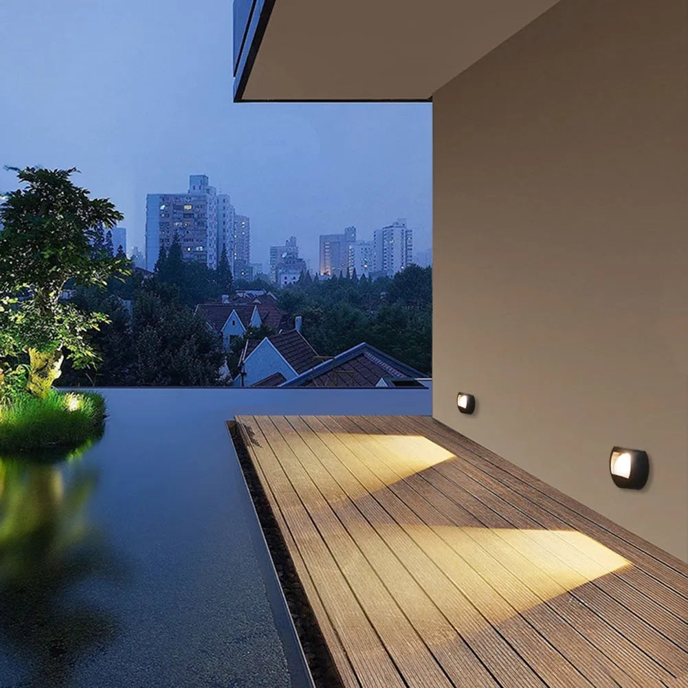 Plastic solar outdoor yard lamp with abstract design, 80 x 80 cm, rainproof LED garden light in warm white finish