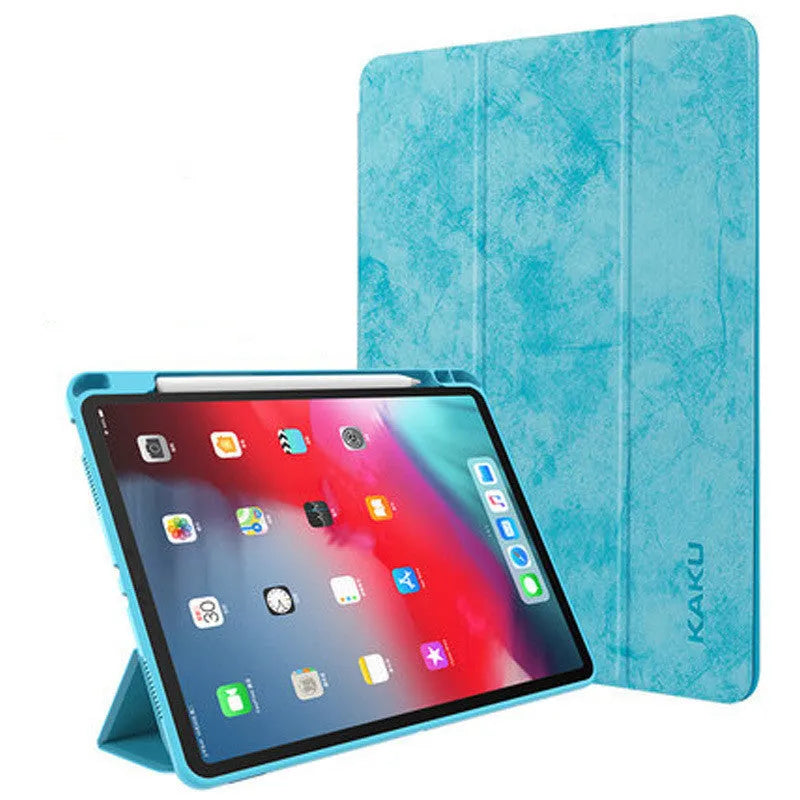 Leather tablet case with pen slot in clamshell design for iPad 10.2 10.5 9.7 Air Mini