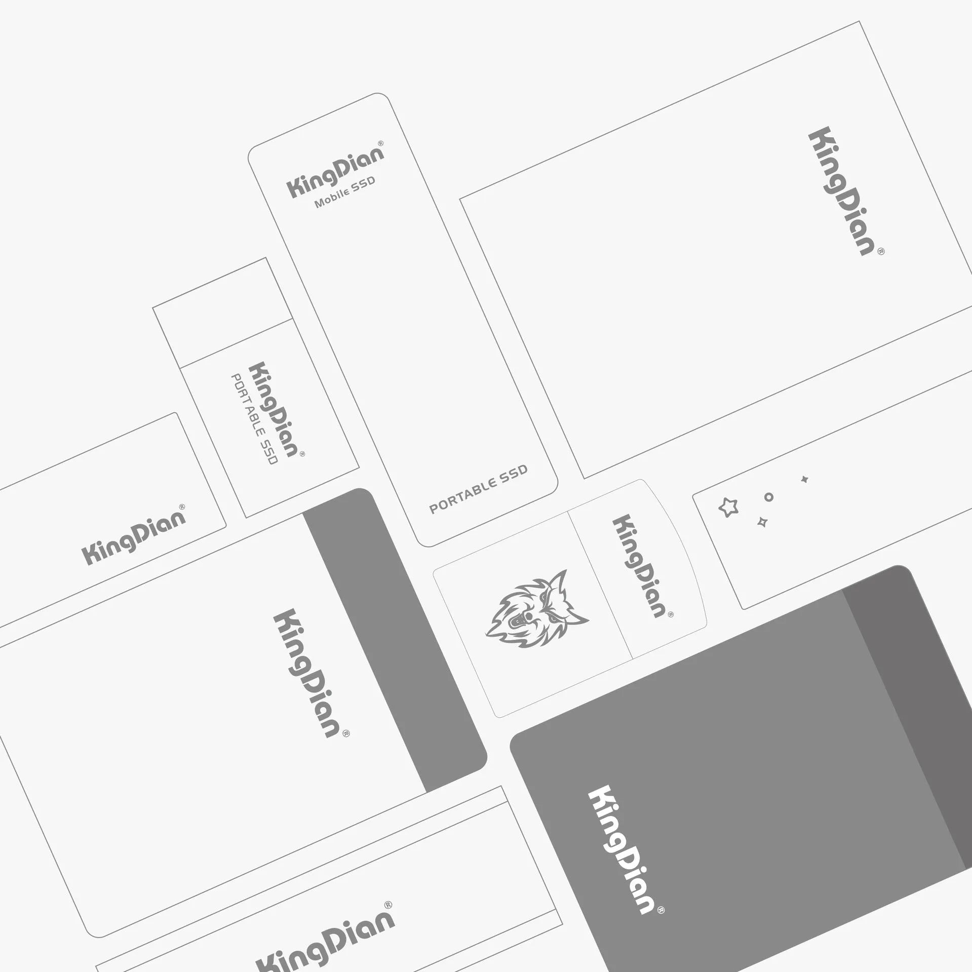 Grey USB 3.0 mobile SSD hard drive for direct smartphone connection