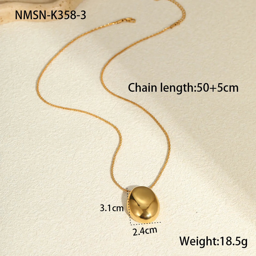 Gold plated necklace with geometric pendant on adjustable 41-50 cm stainless steel chain