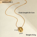 Gold plated necklace with geometric pendant on adjustable 41-50 cm stainless steel chain