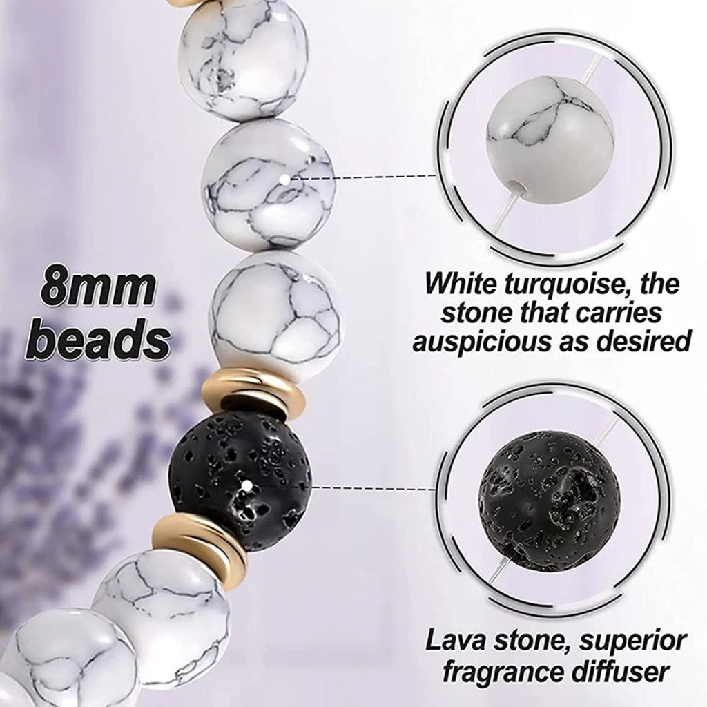 Natural stone alloy bracelet showing volcanic pattern with adjustable 6cm length