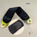 Universal door latch and stop belt with polyester fixing strap, metal buckle, and mounting screws