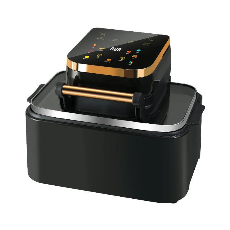 Smart Loop Air Fryer flip electric oven 12L capacity black plastic body with display and control panel on countertop