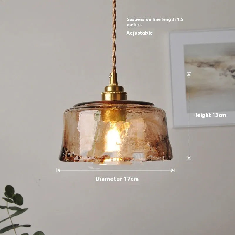 Nordic retro style brass and glass chandelier pendant light for restaurants