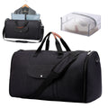 Dark blue folding Oxford cloth duffel bag with large capacity for travel and gym use.