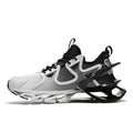 Breathable Flyknit gradient casual running shoes with TPU non-slip sole in white and black colourway
