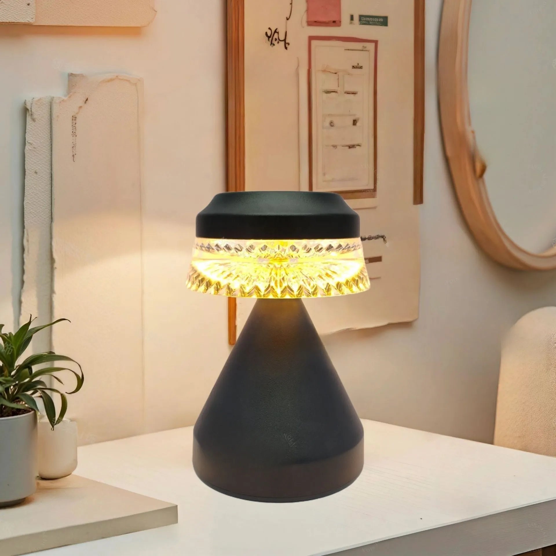 USB-powered LED bedside night lamp in black, brown, or orange with three-colour dimming.