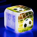 Cartoon football pattern alarm clock with mute function for students and children