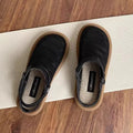 Breathable linen and mesh slip-on shoe with a soft rubber sole in milky white colour.