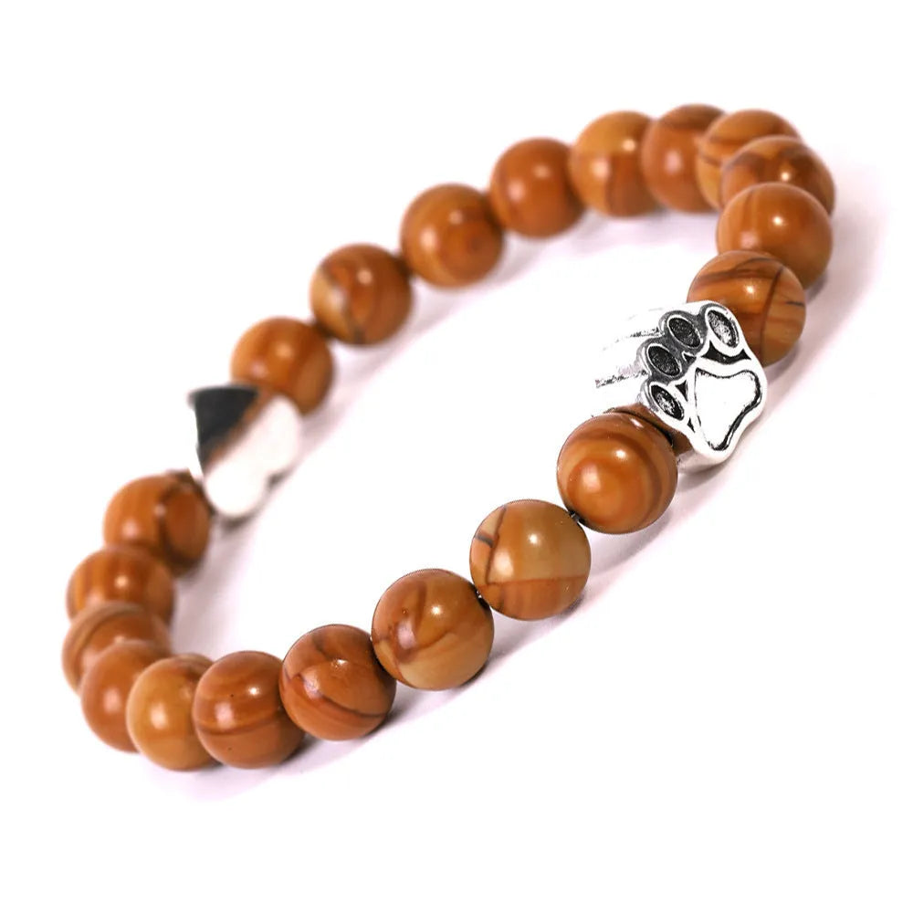 Tigereye Indian Agate stone beaded bracelet with geometric round shape and multiple style options