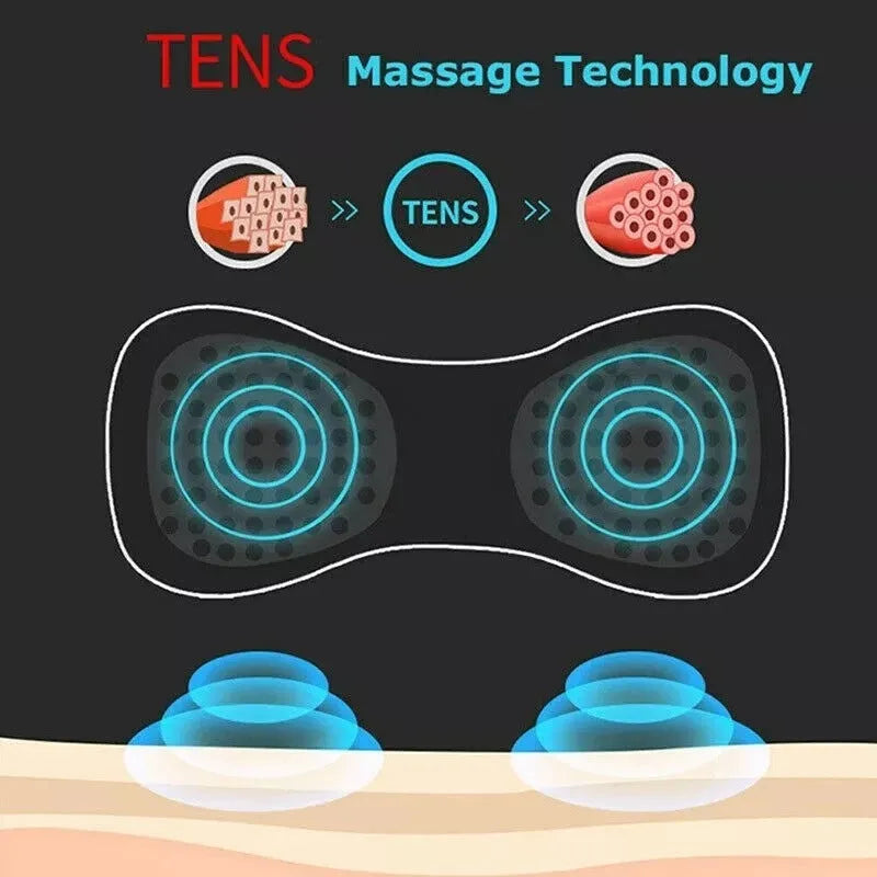 Mini electric shoulder and neck massager HQ-185 black with massage patch and USB cable