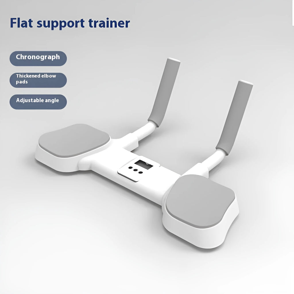 White household flat support trainer made from alloy aluminium tube and ABS plastic components.