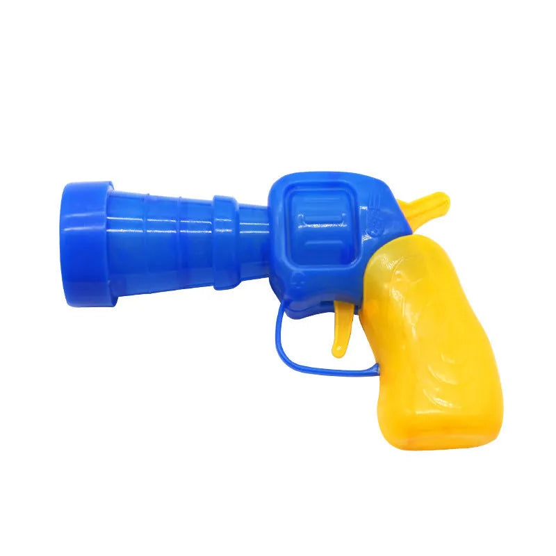 Interactive pet toy gun with multiple plush yarn balls for dogs and cats